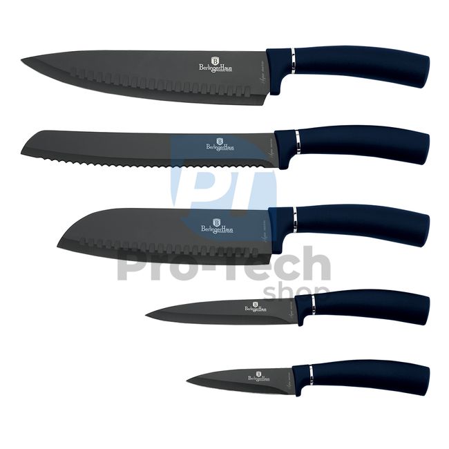 6dílná sada kuchyňských nerezových nožů s magnetickým držákem AQUAMARINE 20061