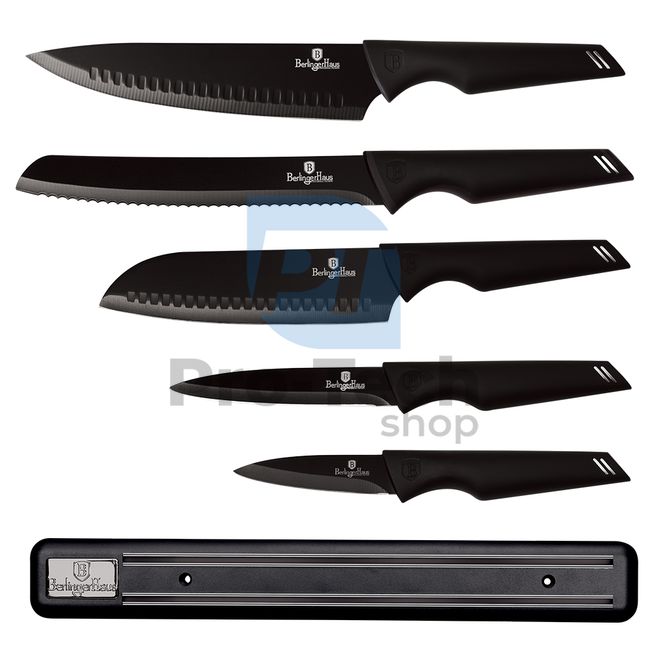 6dílná sada kuchyňských nerezových nožů s magnetickým držákem BLACK 20468