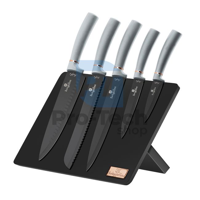6dílná sada kuchyňských nerezových nožů s magnetickým stojanem GREY 19863
