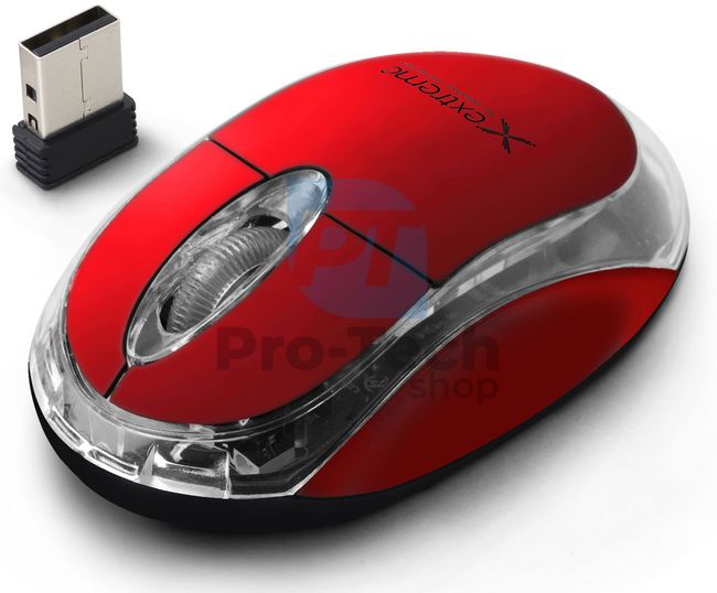 Bezdrátová myš 3D USB HARRIER, červená 73447