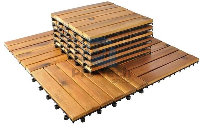 Dřevěné dlaždice 30x30cm - sada 10 kusů 74153