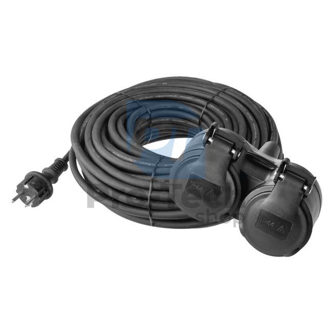 Prodlužovací kabel gumový - 2 zásuvky, 15m, 3× 1,5mm2, IP44 71881