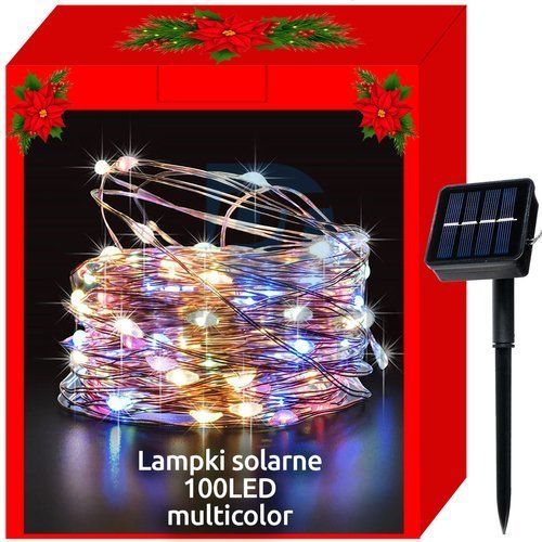 Vánoční osvětlení - solární - drátky 100 LED vícebarevné 75463