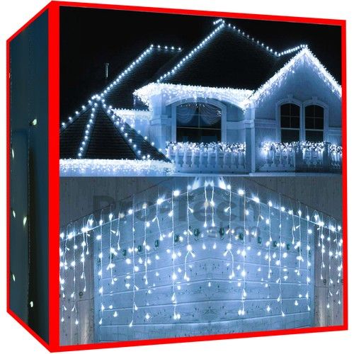 Vánoční osvětlení - rampouchy 300 LED studená bílá 31V 75478